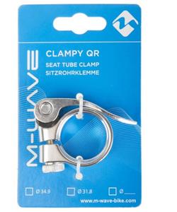 M-wave Zadelpenklem Clampy-QR 31,8 mm aluminium zilver