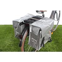De Poort Dubbele fietstas Zilver 46L