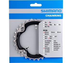 Shimano kettingblad Deore M6000 30T-AN 10S 96 mm zwart/zilver