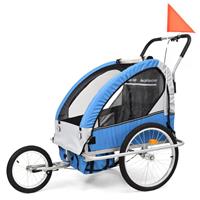 vidaXL 2-in-1 Kinder Fahrradanhänger & Kinderwagen  Blau