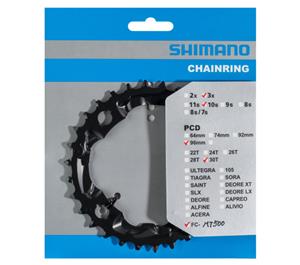 Shimano kettingblad Deore FC MT500 30T AN 10S 96 mm zwart