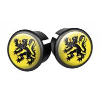 Velox stuurdoppen Vlaanderen 20 mm geel/zwart