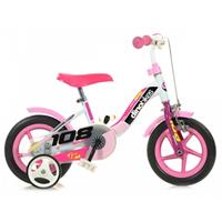 Kinderfahrrad Mädchen Dino Bikes 10 Zoll Mit Bremse Am Lenker Weiß Rosa