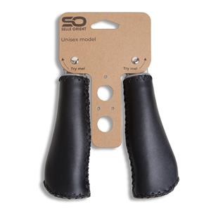 Selle Orient lederen handvatten 22 x 135 mm zwart per paar