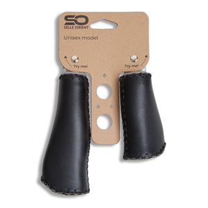 Selle Orient lederen handvatten 22 x 135/92 mm zwart per paar