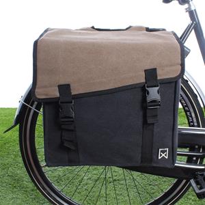 Willex Dubbele fietstas Canvas Tas 101 38L Bruin/Zwart