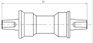 M-Wave M Wave vervangende trapas JIS 122,5 mm zilver