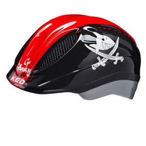 KED fietshelm Meggy Sharky jongens zwart/rood maat 44 49 cm