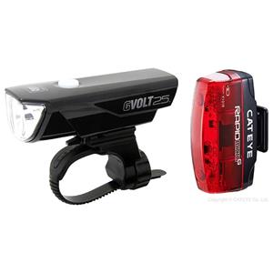 CatEye Fahrradbeleuchtung Set GVOLT25 + RAPID MICRO G LED akkubetrieben Schwarz, Rot S896881