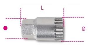 dopsleutel 3793/4 shimano trapas 16 punts 24 mm zilver