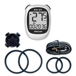 Meilan fietscomputer Mini GPS M3 oplaadbaar 1,7 inch grijs/zwart