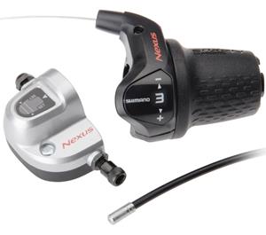 Shimano shifter rechts Revo Nexus SL 3S42 rubber zwart