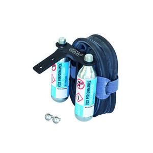 zadelhouder 25 gram aluminium/nylon zwart/blauw 2 delig