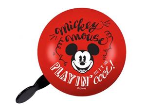 Disney fietsbel Mickey Mouse Retro junior 80 mm staal rood