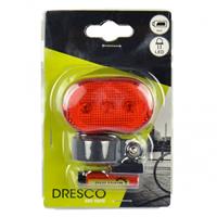 Dresco achterlicht 3 led batterijen rood/zwart