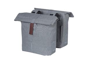 Basil Dubbele fietstas City Grey Melee 32L