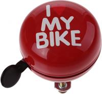 Cycle Tech fietsbel I Love My Bike 80 mm staal rood