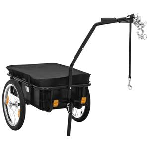 vidaxl Fahrradanhänger/Handwagen 155 x 61 x 83 cm Stahl  Schwarz