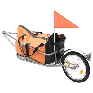 vidaXL Fietskar met tas oranje en zwart