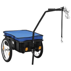 vidaxl Fahrradanhänger/Handwagen 155 x 61 x 83 cm Stahl  Blau