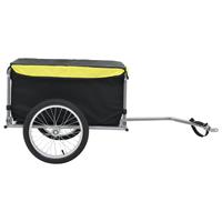 vidaXL Fietstrailer 65 kg zwart en geel