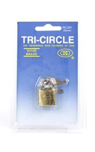 Tri-Circle Tri Circle hangslot 3 sleutels 20 mm messing/staal goud/zilver