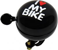 Dres&ćaćute;o fietsbel dingdong I love My Bike 60 mm staal zwart