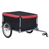 vidaXL Fietskar 65 kg zwart en rood