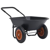 VidaXL Kruiwagen 100 kg 78 L zwart en oranje