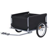 vidaXL Fietstrailer 65 kg zwart en grijs
