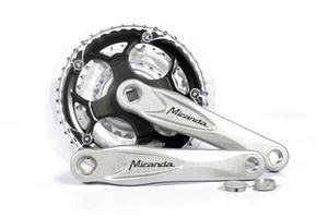 Miranda crankstel set Alfa 3 48 38 28T 170 mm zilver/zwart