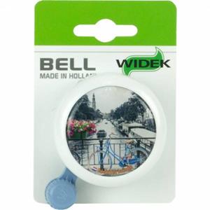 Widek fietsbel Netherlands staal wit/blauw