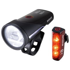 Sigma Verlichtingset  Aura 100 Usb Koplamp + Blaze Link Achterlicht