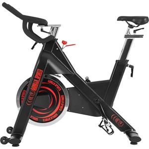 Gorilla Sports Indoor Cycling Bike Deluxe Zwart / Rood Verstelbaar