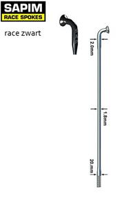 ... Spaken 14-256 rvs race zwart 14/15 db