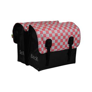 Beck Dubbele Fietstas Classic Pink Checker