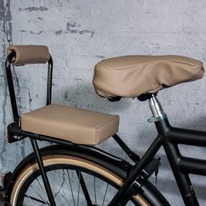 Ohmiomine Bagagedragerkussen Fietskussen Leather Look Taupe