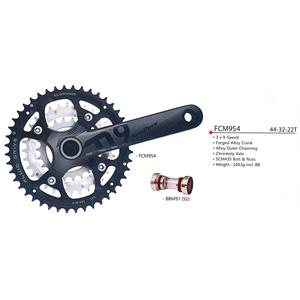 Sunrace CRANK FCM954 44-32-22T. 175MM 9 SPEED + BBM97