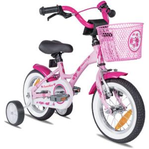 PROMETHEUS BICYCLES PINK HAWK Kinderfahrrad 12'' ab 3 Jahre mit Stützräder in Rosa & Weiß
