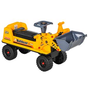 HOMCOM stoel graafmachine voor kinderen glijbaan auto zand speelgoed glijbaan voertuig voor kinderen 2-3 jaar PP plastic ABS geel + zwart + grijs