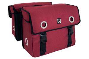 Willex Dubbele fietstas Canvas Tas 40L Paarsrood