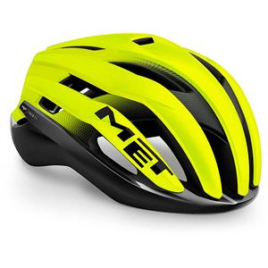 MET Trenta Road Hel (MIPS) - Black Fluo Yellow-Matte Glossy}  - S}