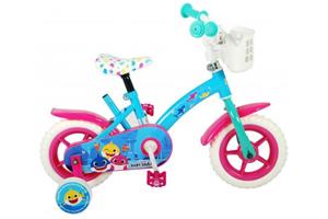 Volare Ocean Kinderfiets - Unisex - 10 Inch - Roze Blauw - Doortrapper - Incl. Mandje