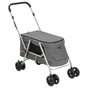 Vidaxl - Hundewagen Faltbar Grau 100x49x96 cm Leinenstoff Grau