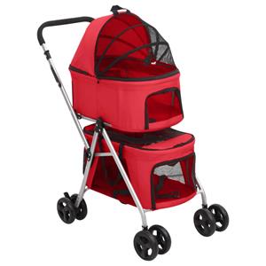 Vidaxl - Hundewagen für 2 Hunde Faltbar Rot 83x48x97 cm Oxford-Gewebe Rot