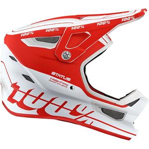 100% Status Youth Helmet - Topenga Red-White}  - S}