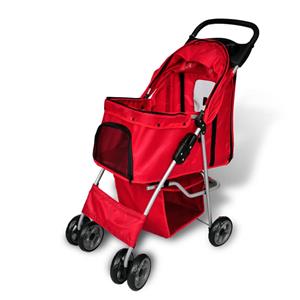 VIDAXL Hundewagen Hundebuggy Rot