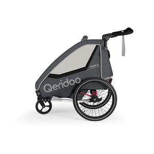 Qeridoo Kinderfahrradanhänger Qupa 2 Grey Kollektion 2023