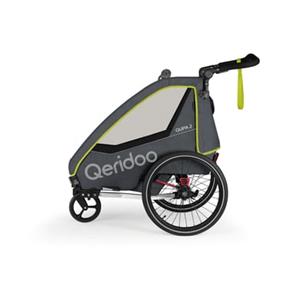 Qeridoo Kinderfahrradanhänger Qupa 2 Lime Kollektion 2023