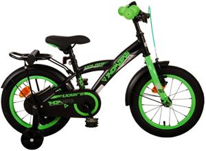 Volare Kinderfahrrad Thombike für Jungen 14 Zoll Kinderrad in Schwarz Grün